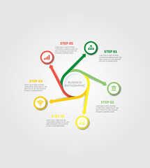 Vector circle infographic, cycle diagram, graph, presentation chart. Business infographics concept with 4 options, parts, and steps. Business Infographic processes. Creative concept for infographic
