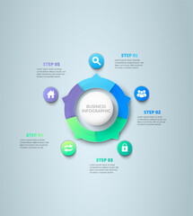 Vector circle infographic, cycle diagram, graph, presentation chart. Business infographics concept with 4 options, parts, and steps. Business Infographic processes. Creative concept for infographic
