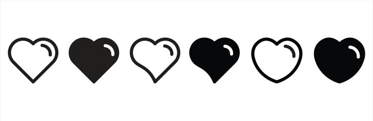 Heart icon. Heart icon collection. love heart icon with transparent background. Love heart icon sign and symbol. Vector illustration.