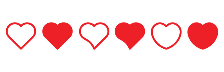 Heart icon. Heart icon collection. love heart icon with transparent background. Love heart icon sign and symbol. Vector illustration.