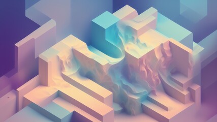 abstract background with cubes - generative ai illustration