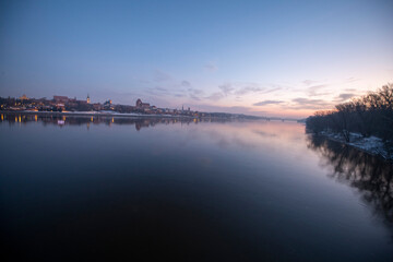 woda, sundown, jezior, niebo, krajobraz, 