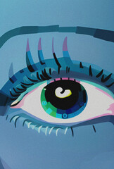 Eye of the person, Colorful eye illustration, background
