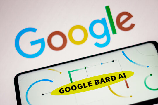 February 9, 2023, Brazil. In this photo illustration, the Google Bard AI logo is displayed on a smartphone screen.