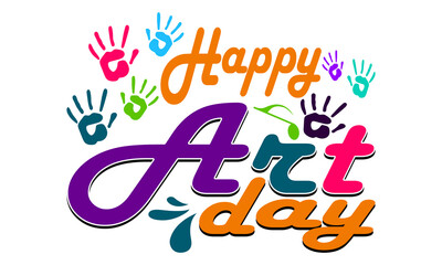 Flat world art day Vector and illustration Background Design, International artists day banner design, Flat World Art Day Vector t-shirt Creative Kids, and Typography Theme Vector Illustration.