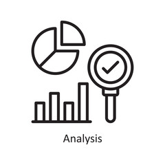 Analysis Vector Outline Icon Design illustration. Assessment Symbol on White background EPS 10 File