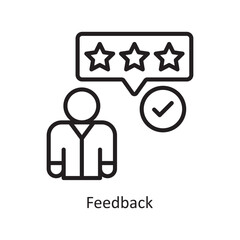 Feedback Vector Outline Icon Design illustration. Assessment Symbol on White background EPS 10 File