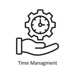 Time Management Vector Outline Icon Design illustration. Assessment Symbol on White background EPS 10 File