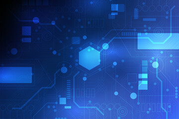 Fototapeta na wymiar modern minimalist blue circuit technological background futuristic and stylish gamer internet machine computer hacker 