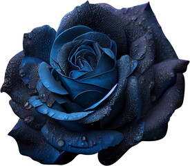 blue rose  isolated on transparent or white background, png, mockup