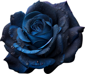 blue rose  isolated on transparent or white background, png, mockup