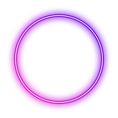 Purple neon circle frame