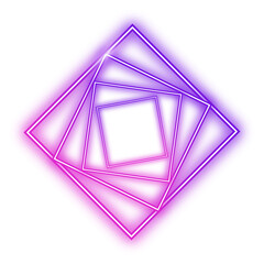 Purple neon square frame