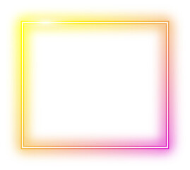 Yellow pink neon square frame
