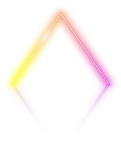 Yellow pink neon triangle light effect