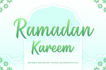 Naklejka na ściany i meble decorative ramadan editable text effect vector