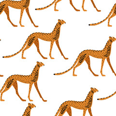 Leopard, cheetah seamless pattern. Vector illustration