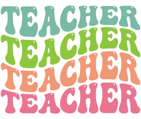 Teacher Retro Wavy SVG