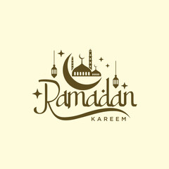 ramadan kareem vector set logo to welcome ramadan holy month of muslims template
