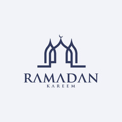 ramadan kareem vector set logo to welcome ramadan holy month of muslims template