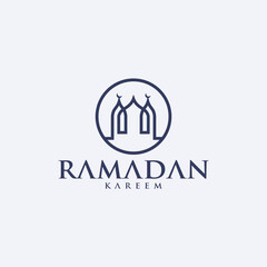 ramadan kareem vector set logo to welcome ramadan holy month of muslims template