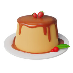 pudding with chocolate fla 3D Icon