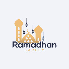 ramadan kareem vector set logo to welcome ramadan holy month of muslims template