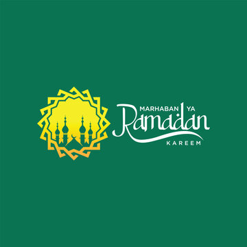 ramadan kareem vector set logo to welcome ramadan holy month of muslims template