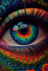 A Psychedelic Study of the Structure of the Eye.. Generative ai