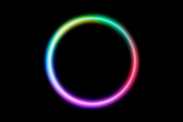 colorful circle frame circle light frame on black background