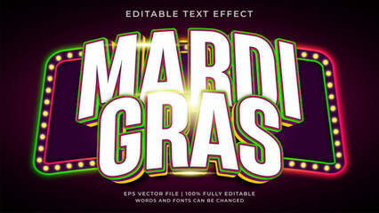 Mardi Gras editable text effect © hiznysyahril