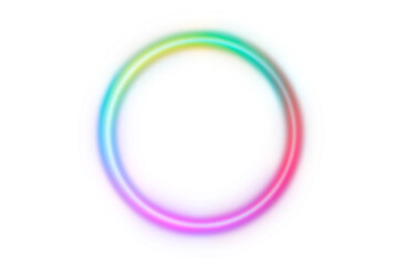colorful circle frame circle light frame Isolated on transparent background PNG file