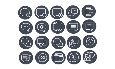 Speech Bubbles and Communication Line Icons vector design 