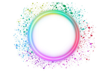 colorful circle frame circle light frame Isolated on transparent background PNG file