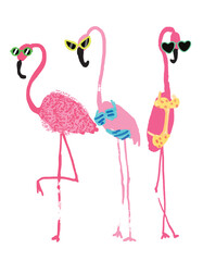 summer flamingo illustration