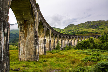 The Glenfinnan Viaduct, a famous attraction in Scotland