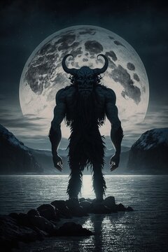 Demon, Monster, Horned Creature - AI Generated