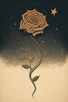 Vector Illustration of a Rose - AI Generated