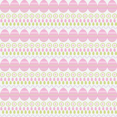 Vector line pattern with Easter eggs on the background. Concept of Happy Easter, Seamless easter background pattern green with easter eggs