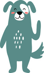 Funny dog in nordic style. Nursery design character