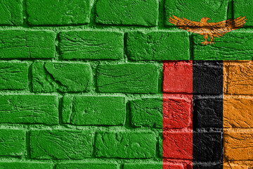 Flag of Zambia on the wall