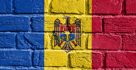 Flag of Moldova on the wall