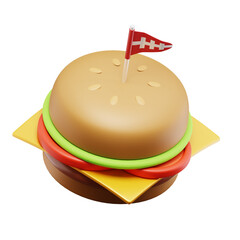 American burger super bowl 3D Icon
