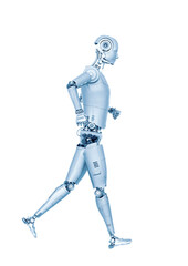 almost human cyberman is walking fast