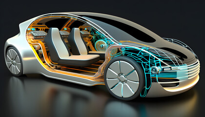 Autonomous vehicle: A photo of an autonomous car, demonstrating the integration of mechanical, electrical, and software systems for advanced functionality.