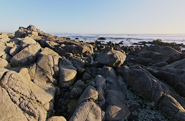 orilla del mar con rocas y olas 