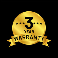 gold warranty badge vector logo template