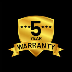 gold warranty badge vector logo template