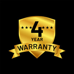gold warranty badge vector logo template