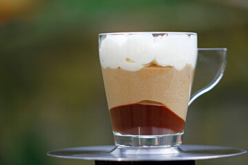 small cup of cappuccino dessert